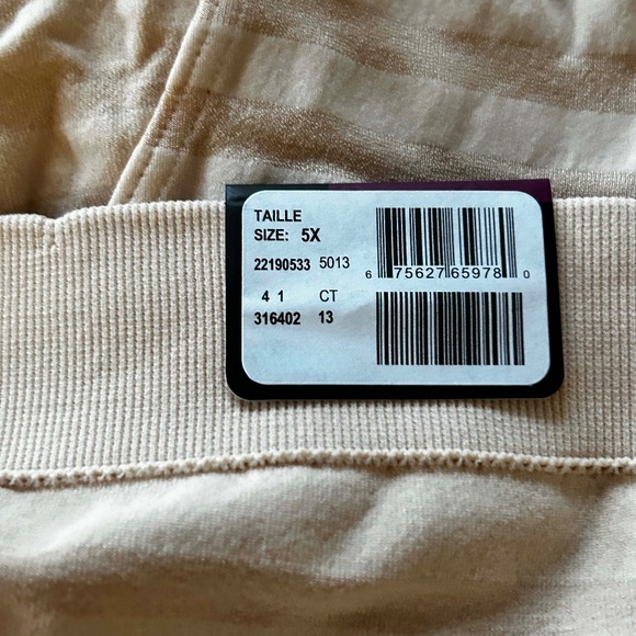 BRIEFS, NYLON SPANDEX COTTON, NUDE STRIPE, SIZE 5X, SEAMLESS, MADE IN CANADA!, - Picture 2 of 4